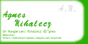 agnes mihalecz business card